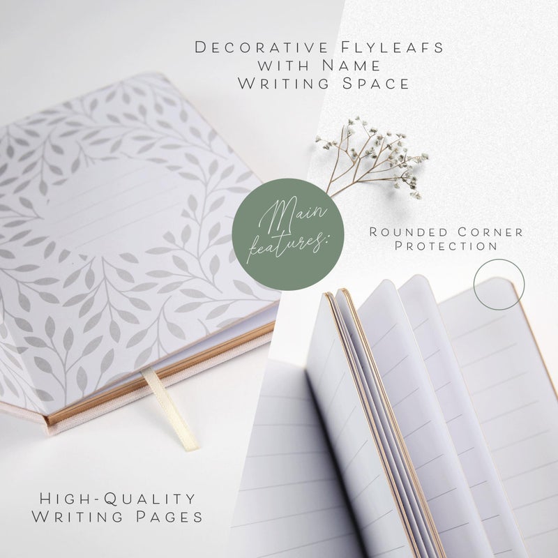 ARTESORI Vow Books His and Hers - Linen Wedding Vow Books Perfect as Bride & Groom Gifts, Wedding Registry Ideas - His & Hers Gifts Wedding Vow Book - Wedding Essentials & Accessories [Blush & Grey] - Image 5