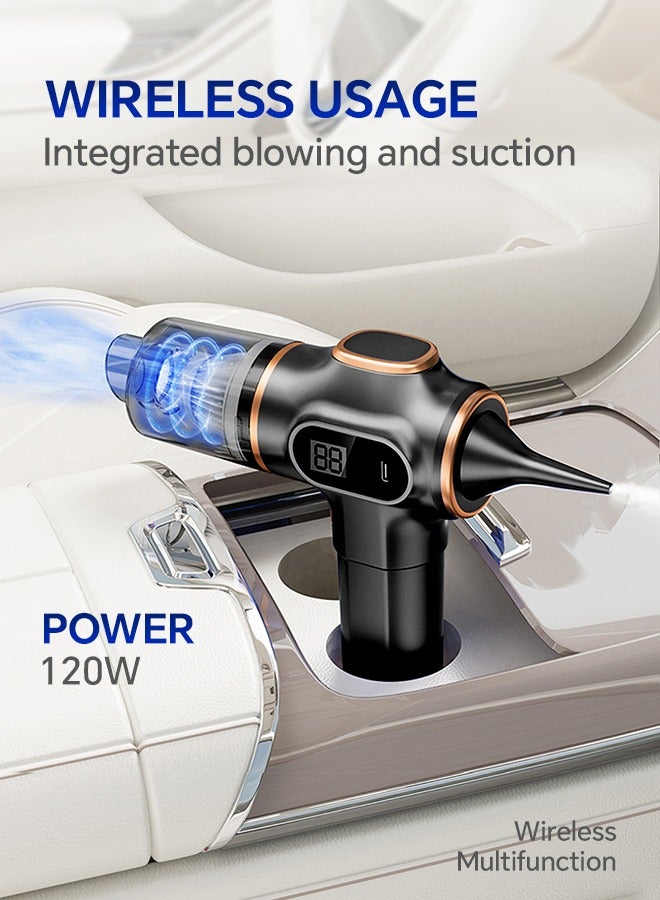 Generic 2 in 1 Air Duster / Compressed Air Duster Rechargeable Handheld Vacuum Cordless Keyboard Cleaner Air Blower Car Vacuum Cleaner for Compute/Car/House  - Image 2
