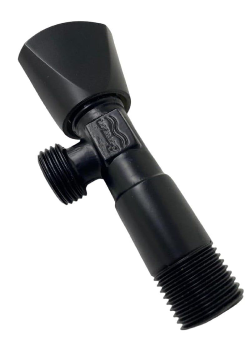 Heavy Duty Black Angle Valve with Wall Mount - 2 Pieces Rust and Corrosion Resistant with Functional Design and Sustainable Performance - Image 1