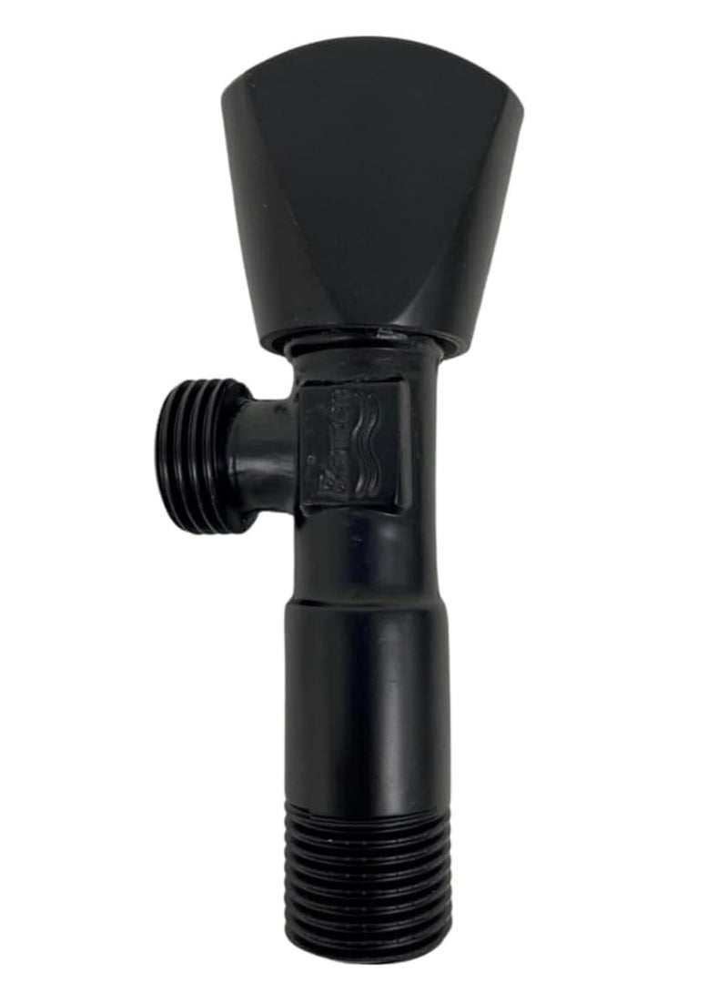 Heavy Duty Black Angle Valve with Wall Mount - 2 Pieces Rust and Corrosion Resistant with Functional Design and Sustainable Performance - Image 3