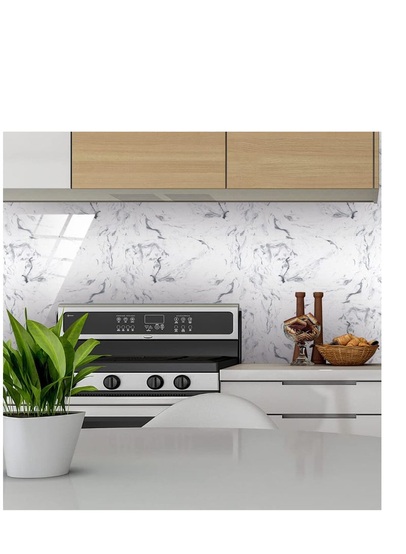 SYOSI Marble Tile Stickers, 16 Pcs Tile Stickers Marble Adhesive, Luxury New PVC Waterproof Oil Proof DLY Self Adhesive Stick, Floor Wall Decal Sticker, Kitchen Bathroom Backsplash Home Decor - Image 4