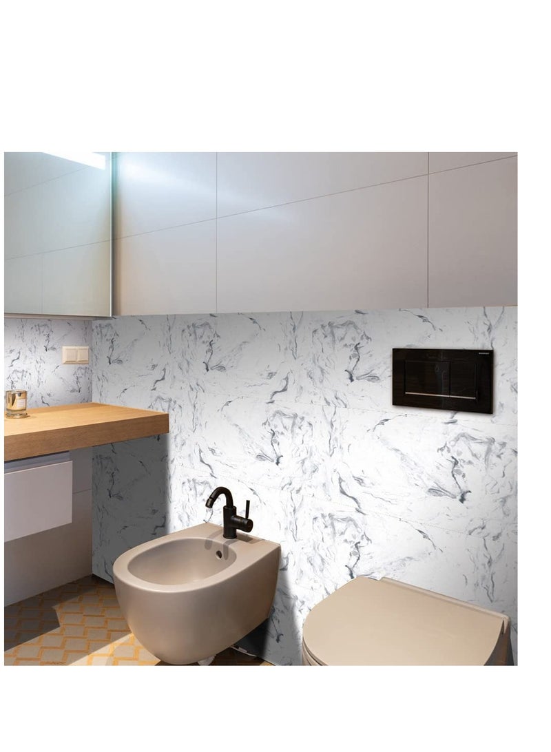 SYOSI Marble Tile Stickers, 16 Pcs Tile Stickers Marble Adhesive, Luxury New PVC Waterproof Oil Proof DLY Self Adhesive Stick, Floor Wall Decal Sticker, Kitchen Bathroom Backsplash Home Decor - Image 3