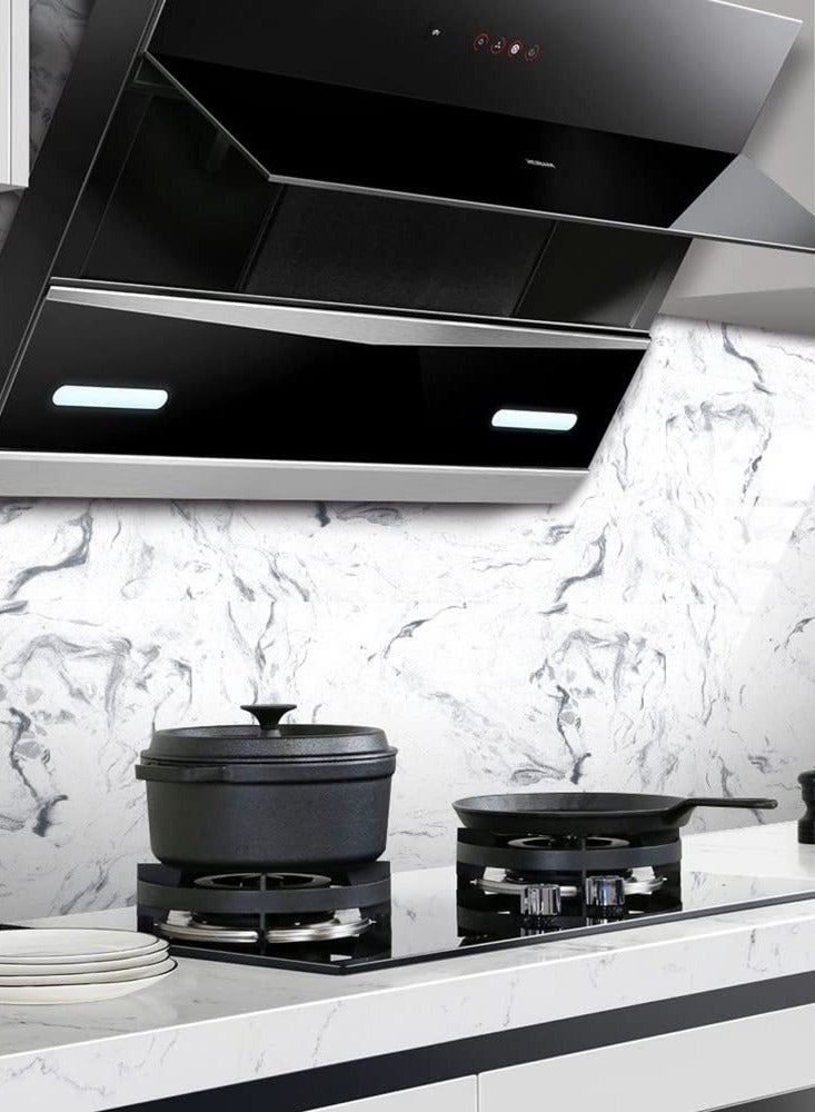 SYOSI Marble Tile Stickers, 16 Pcs Tile Stickers Marble Adhesive, Luxury New PVC Waterproof Oil Proof DLY Self Adhesive Stick, Floor Wall Decal Sticker, Kitchen Bathroom Backsplash Home Decor - Image 5