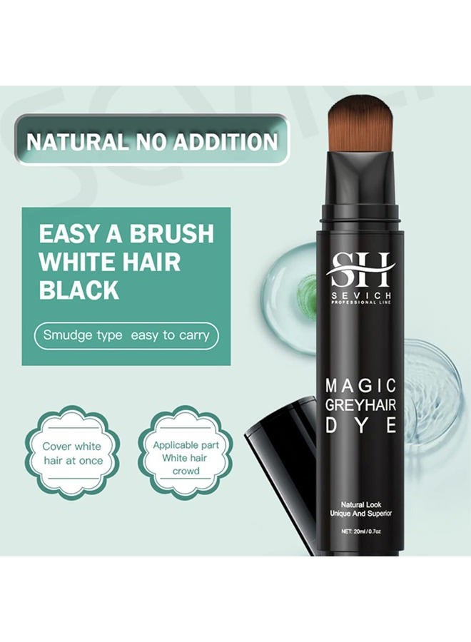 Sevich Grey Hair Dye Brush Pens - Hair Root Touch Up Temporary White Hair Cover for Solon Home 20ml Black - Image 5