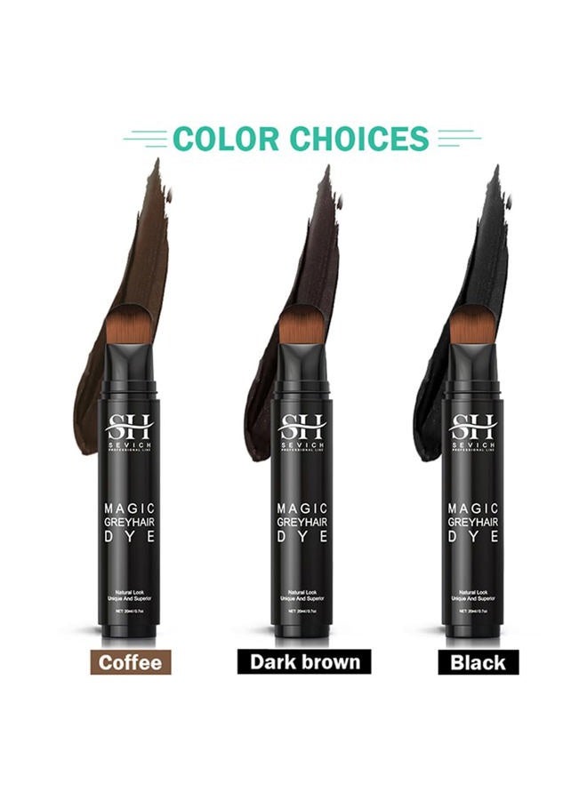 Sevich Grey Hair Dye Brush Pens - Hair Root Touch Up Temporary White Hair Cover for Solon Home 20ml Black - Image 2