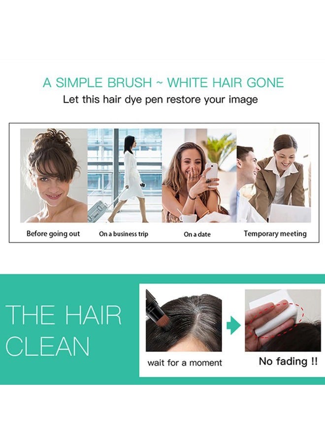 Sevich Grey Hair Dye Brush Pens - Hair Root Touch Up Temporary White Hair Cover for Solon Home 20ml Black - Image 3
