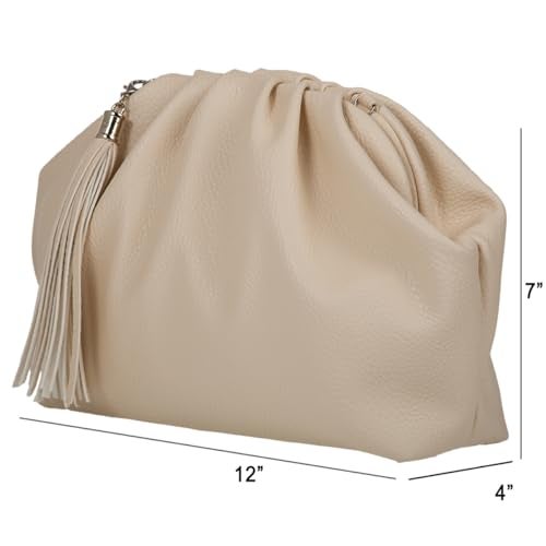 JNB Dumpling Bag for Women Clutch Purses, Cloud Crossbody Handbag Soft Shoulder,party,Wedding Bag,L/BEI - Image 3