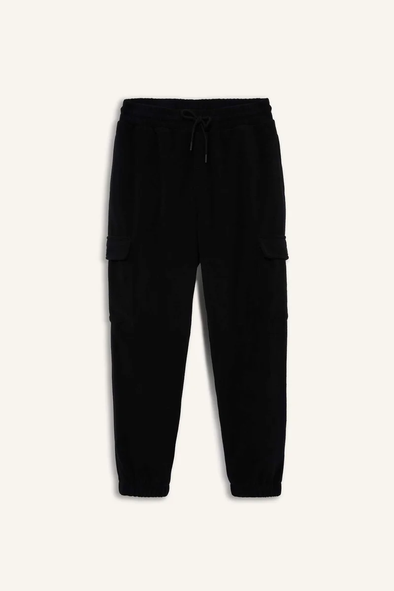 Defacto Regular Fit Drawstring Waist Fleece Cargo Sweatpants