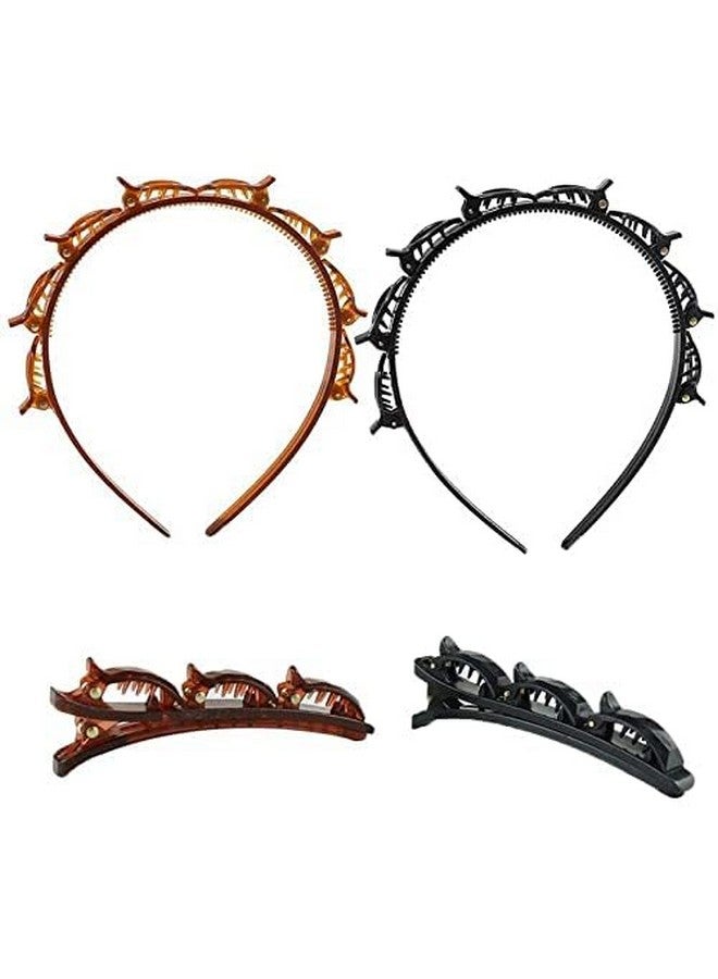 AK Ultimate Hair Styling Plastic Headband Hair Twister Hairstyle Braid Tool for Women (Pack of 2) Black - Image 1