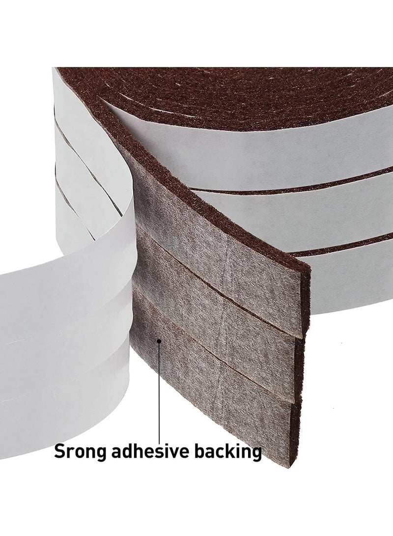 Self Stick Heavy Duty Felt Strips Self Adhesive Felt Tapes Polyester Felt Strip Rolls for Protecting Furniture and Freedom DIY Adhesive (4, Brown)1/2 x 60 Inch - Image 3