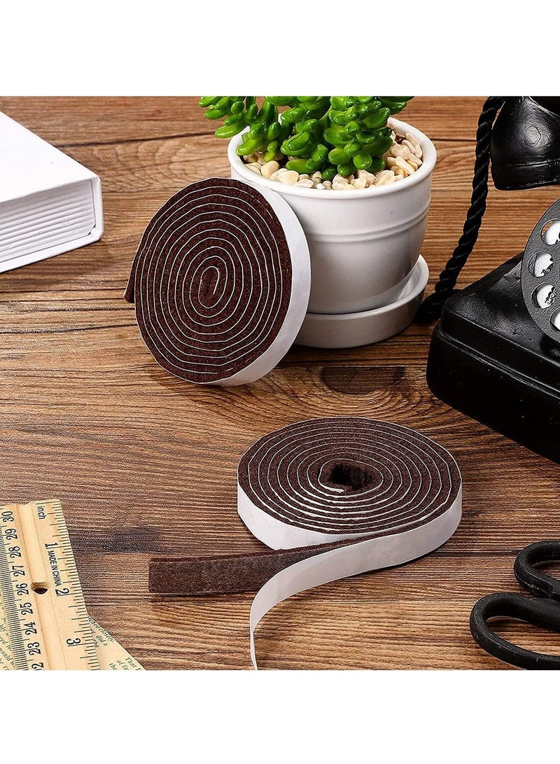 Self Stick Heavy Duty Felt Strips Self Adhesive Felt Tapes Polyester Felt Strip Rolls for Protecting Furniture and Freedom DIY Adhesive (4, Brown)1/2 x 60 Inch - Image 5