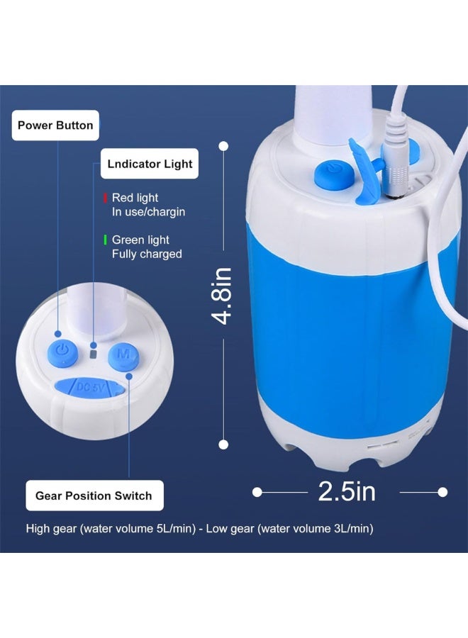 Bukela Portable Camping Shower with Rechargeable Pump – Adjustable Water Flow, Built-in Cleaning Brush, 60 Min Battery Life, USB Charging, Lightweight & Compact for Camping, Hiking, Beach & Pet Bathing - Image 2