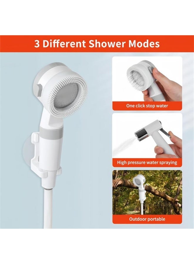 Bukela Portable Camping Shower with Rechargeable Pump – Adjustable Water Flow, Built-in Cleaning Brush, 60 Min Battery Life, USB Charging, Lightweight & Compact for Camping, Hiking, Beach & Pet Bathing - Image 3