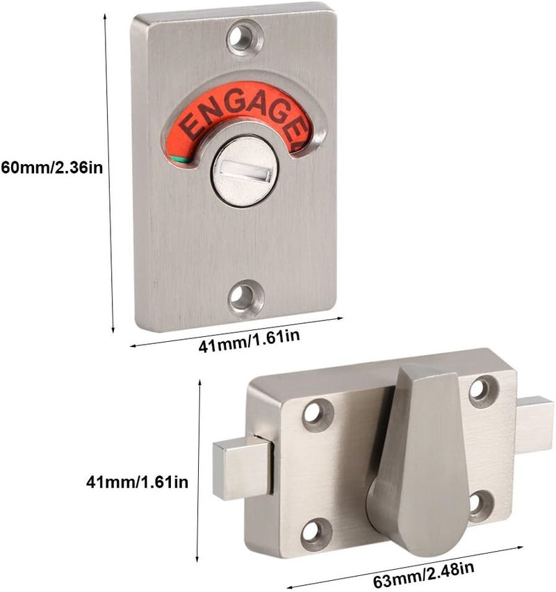 klarako Door Lock Indicator,Stainless Steel Privacy Bolt Door Lock Indicator with Vacant Engaged Indicating and Screws Fittings for Toilet Dressing Room Use - Image 2