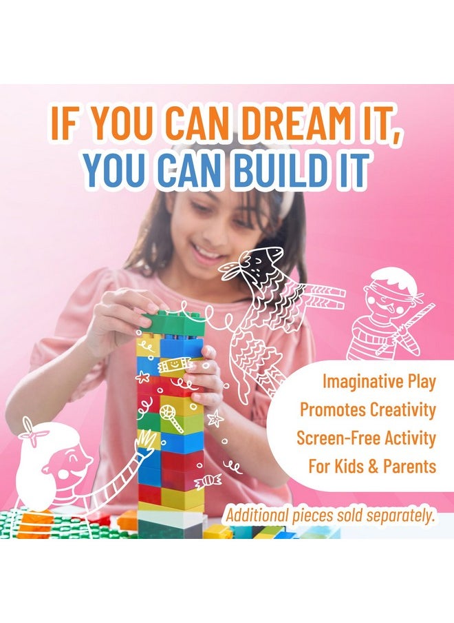 Strictly Briks Strictly Briks Toy Large Building Blocks for Kids and Toddlers, Big Toy Building Set for Ages 3 and Up - Compatible with All Major Brands, Blue, Green, Red, and Yellow, 204 Pieces  - Image 5