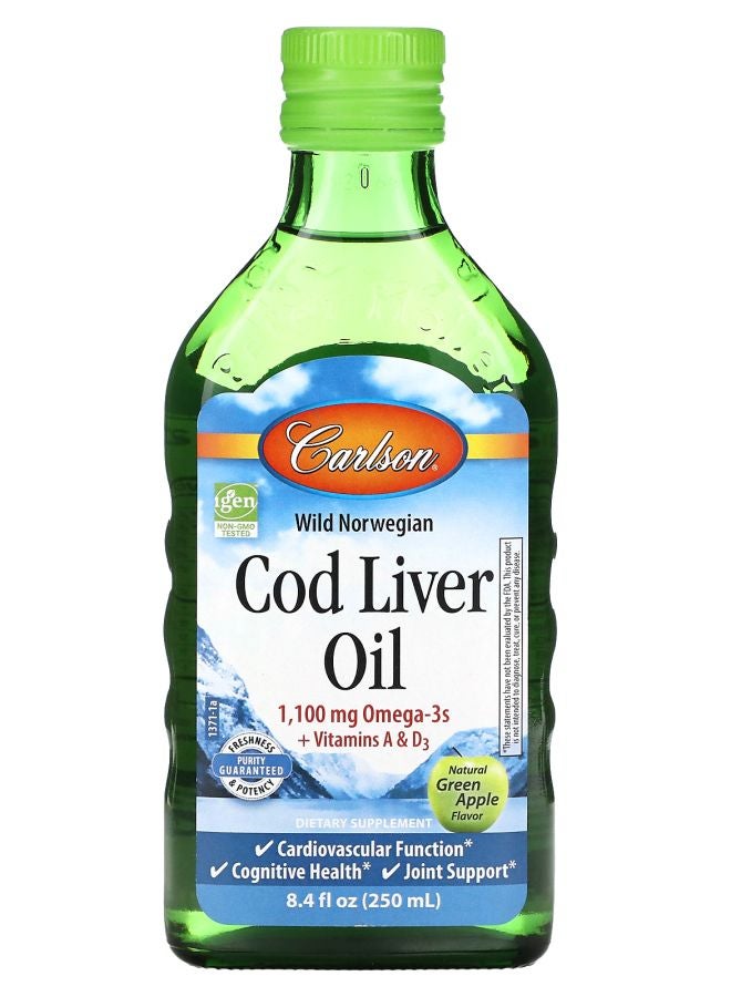 Cod Liver Oil Natural Green Apple  1100 mg 8.4 fl oz (250 ml)