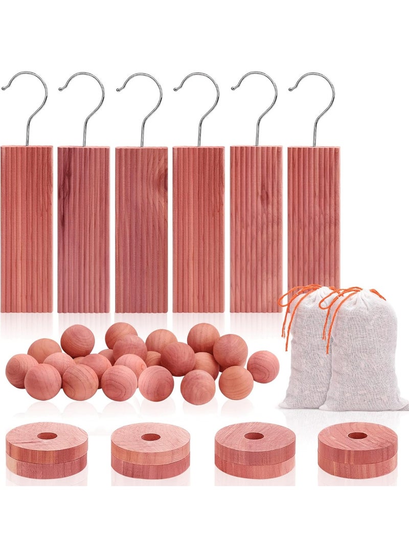 Cedar Blocks for Clothes Storage, Ceder Wood Chips and Balls for Closets and Drawers, Fresh Scented Sachets, 40 Pack - Image 1
