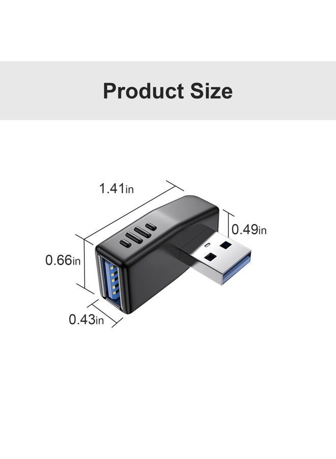 Oxsubor USB 3.0 Adapter 90 Degree Male to Female Coupler Connector Plug Left Right Up Down Angle (USB 3.0 Adapter Left 2PCS) - Image 5