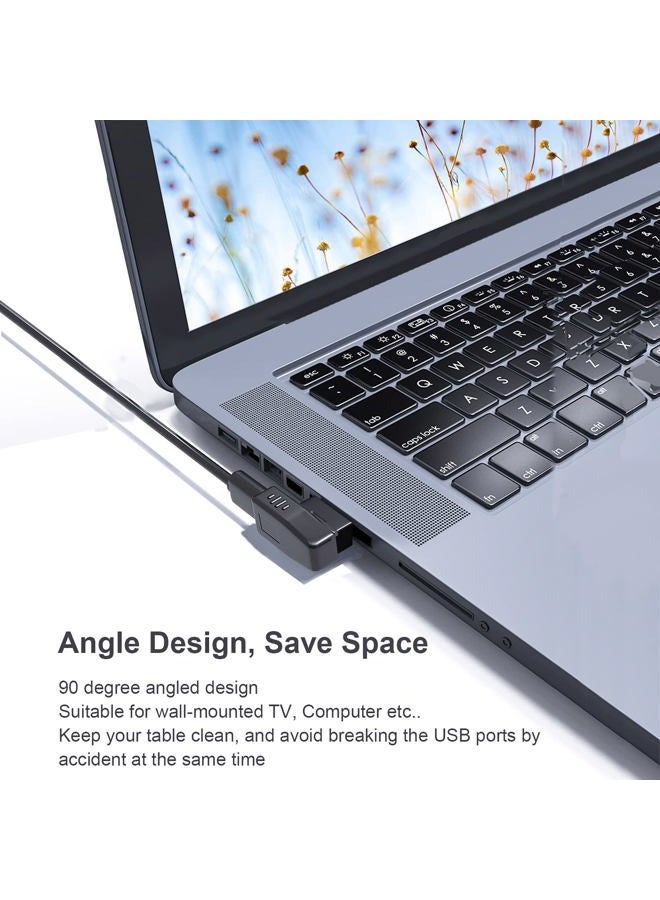 Oxsubor USB 3.0 Adapter 90 Degree Male to Female Coupler Connector Plug Left Right Up Down Angle (USB 3.0 Adapter Left 2PCS) - Image 4