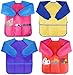 Bassion 4 Pack Kids Art Smock Toddlers Painting Aprons Colorful Waterproof Children Artist Smock with Long Sleeve 3 Roomy Pockets for Age 28 Years GiftsYellow Multicolor - Image 3
