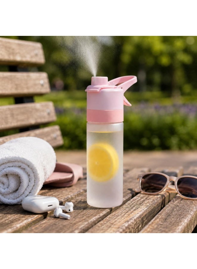 650ml Frosted Gradient Spray Water Bottle with Straw, Portable for Outdoor Sports & Travel - Image 4