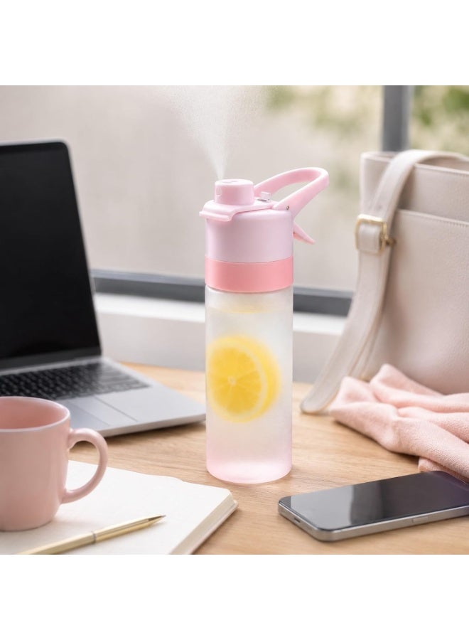 650ml Frosted Gradient Spray Water Bottle with Straw, Portable for Outdoor Sports & Travel - Image 2