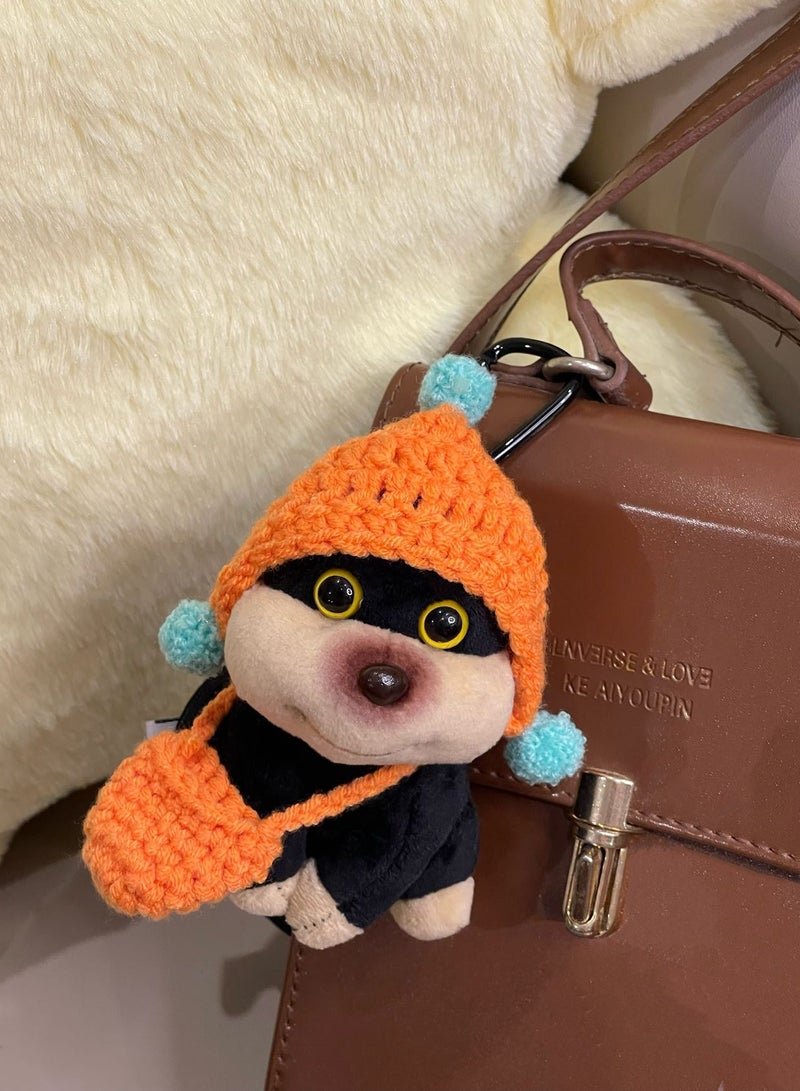 Hypoallergenic Mini Plush Puppy Keychain - Ultra-Soft Stuffed Animal for Girls Backpack & Women's Bag Accessories, Ramadan Gifts for kids, Stress Relief Companion for School & Travel, Washable Pet-Safe Toy (11cm Black) - Image 1