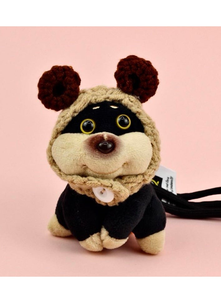 Hypoallergenic Mini Plush Puppy Keychain - Ultra-Soft Stuffed Animal for Girls Backpack & Women's Bag Accessories, Ramadan Gifts for kids, Stress Relief Companion for School & Travel, Washable Pet-Safe Toy (11cm Black) - Image 3