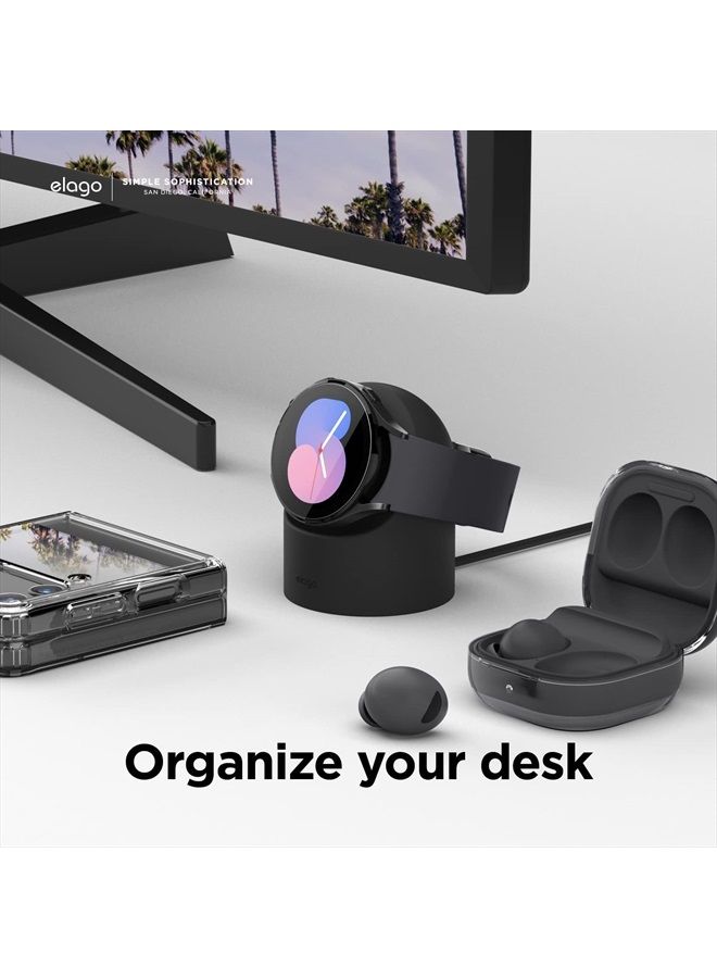 Elago GW2 Stand Compatible with Samsung Galaxy Watch 6 (47mm) / 5 Charger Stand (40, 44mm) / 5 Pro Charger Stand (45mm) 2022-2023 - [Black] [Charging Cable Not Included] - Image 5