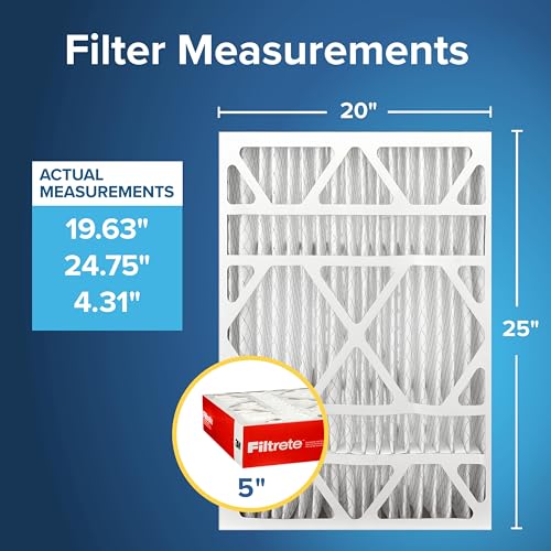 Filtrete 20x25x5 AC Furnace Air Filter, MPR 1000, MERV 11, Fits Lennox Devices, Allergen Defense, Electrostatic Air Cleaning Filter, 2-Pack (actual size 19.63 x 24.75 x 4.31 in) - Image 2