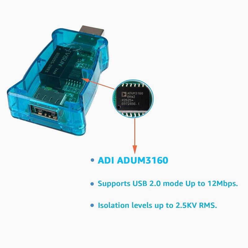 SH-G01A USB Isolator with ADUM3160 Chip 12M(Blue) - Image 5