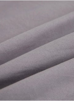 LUNA Home King Size Fitted bed sheet 180*200+30 cm with 2 pillow covers,  set of 3 pieces, plain grey color.  - Image 5