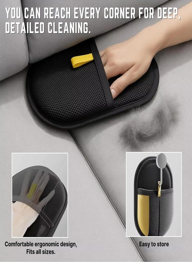 PET FUN Pet Hair Removal Gloves - Static-Enhanced Reusable Grooming Mitt for Dogs & Cats, Pet Hair Cleaning Glove for Furniture, Carpets, Car Seats & Gentle Massage (1) - Image 4