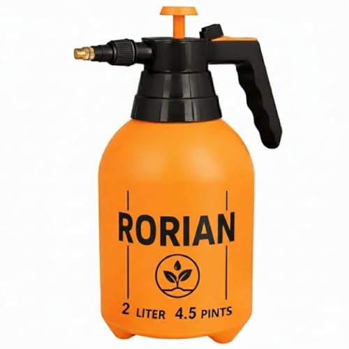 RORIAN 2-Liter Pump Pressure Sprayer – Handheld Garden Sprayer with Adjustable Brass Nozzle for Plants, Lawn, Cleaning, and Fertilizing – 2L / 4.5 Pints - Image 1
