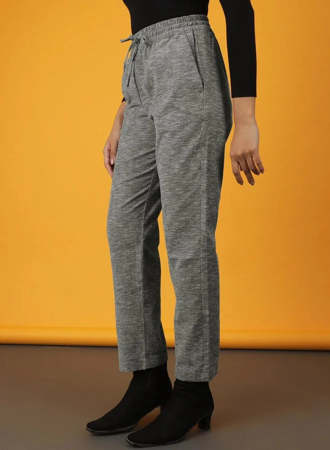Freehand Freehand Women Charcoal Regular Fit Solid Pants