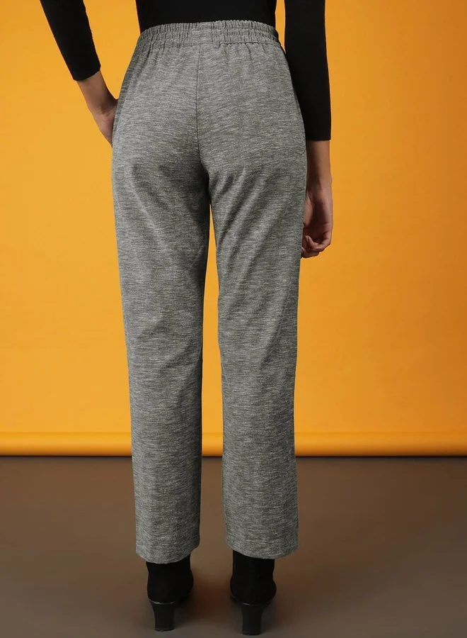 Freehand Freehand Women Charcoal Regular Fit Solid Pants