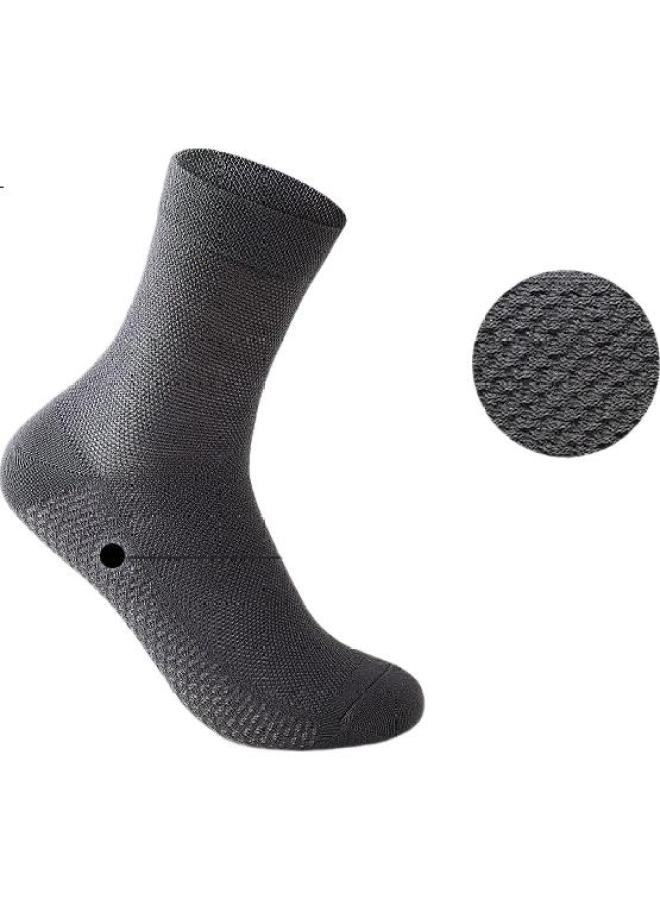 THREEGUN [Touch Series] Men'S Socks, Summer Mesh Socks, 100% Pure Cotton, Odor-Resistant, Foot Massage - Image 3