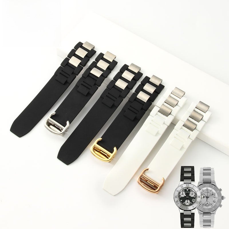 Generic Waterproof Rubber Strap 20*10mm Convex Black White Black buckle more than 50 pairs of 22 yuan 