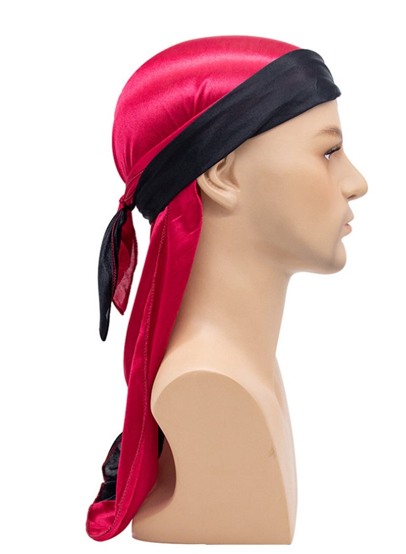 Silk Durag Head Wrap Durag Long Tail Stretchable Beanies for Men Women,Set of 4  - Image 5