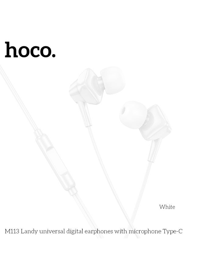 hoco. M113 Landy universal digital earphones with microphone Type-C - Image 1
