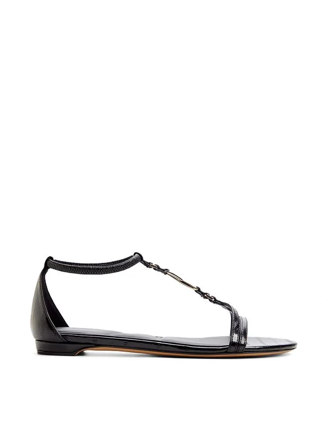 Bellveor Ladies Black Flat Sandals