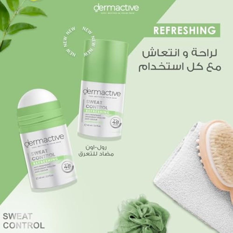 Dermactive Sweat Control Refreshing Roll-On – Aluminium Free- 60ml Stay Dry, Fresh & Confident All Day Long - Image 2