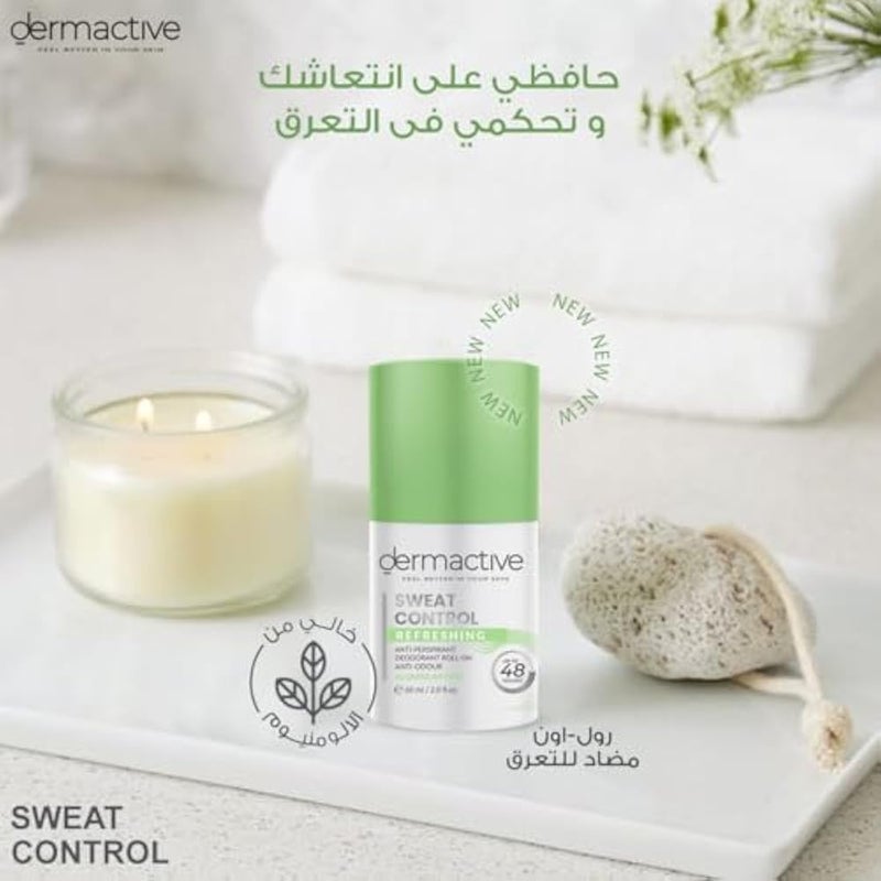 Dermactive Sweat Control Refreshing Roll-On – Aluminium Free- 60ml Stay Dry, Fresh & Confident All Day Long - Image 3