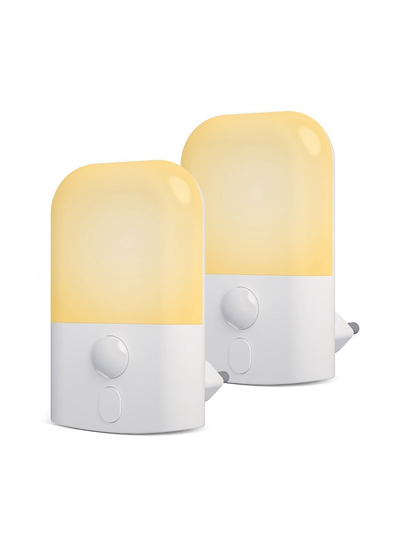 Lezonic Night Light with Motion Sensor, 2 PACK, LED Night Light Socket with 3 Modes (ON/AUTO/OFF) and 5 Brightness Dimmable for Bedroom, Hallway, Kitchen, Living Room, Bathroom [Energy Class A] - Image 1