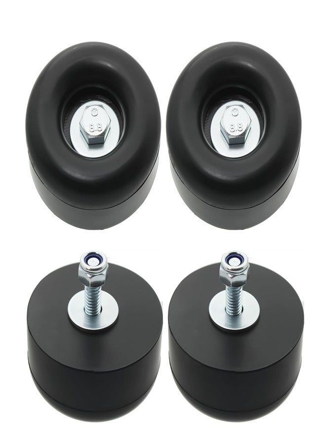 PWEOW Trailer Ramp Door Rubber Bumpers, 2.5" Round Rubber Bump Stops, fit for Trailer Door Bumper, Air Compressors, Pumps,Generators, Pressure Washers, with Screw Kits, 4-Pack - Image 1