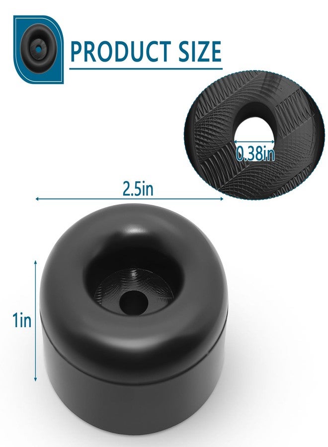 PWEOW Trailer Ramp Door Rubber Bumpers, 2.5" Round Rubber Bump Stops, fit for Trailer Door Bumper, Air Compressors, Pumps,Generators, Pressure Washers, with Screw Kits, 4-Pack - Image 2