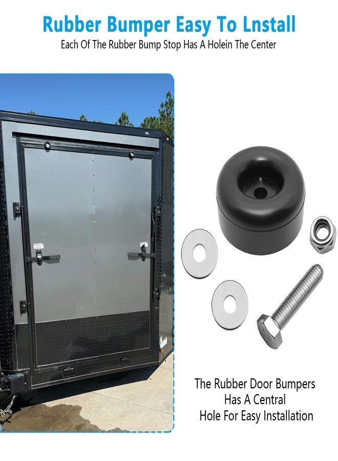 PWEOW Trailer Ramp Door Rubber Bumpers, 2.5" Round Rubber Bump Stops, fit for Trailer Door Bumper, Air Compressors, Pumps,Generators, Pressure Washers, with Screw Kits, 4-Pack - Image 4