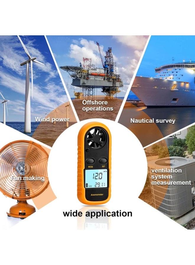 AIWANTO Handheld Digital Anemometer – Wind Speed & Temperature Meter with LCD Display for Kite Flying, Fishing, Surfing, Meteorology, and Outdoor Activities - Image 3