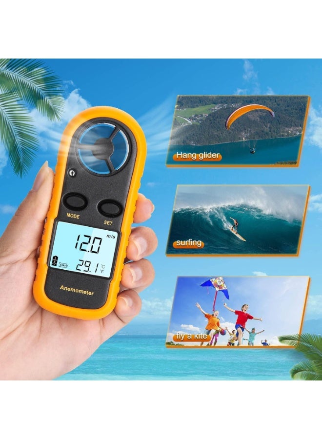 AIWANTO Handheld Digital Anemometer – Wind Speed & Temperature Meter with LCD Display for Kite Flying, Fishing, Surfing, Meteorology, and Outdoor Activities - Image 2