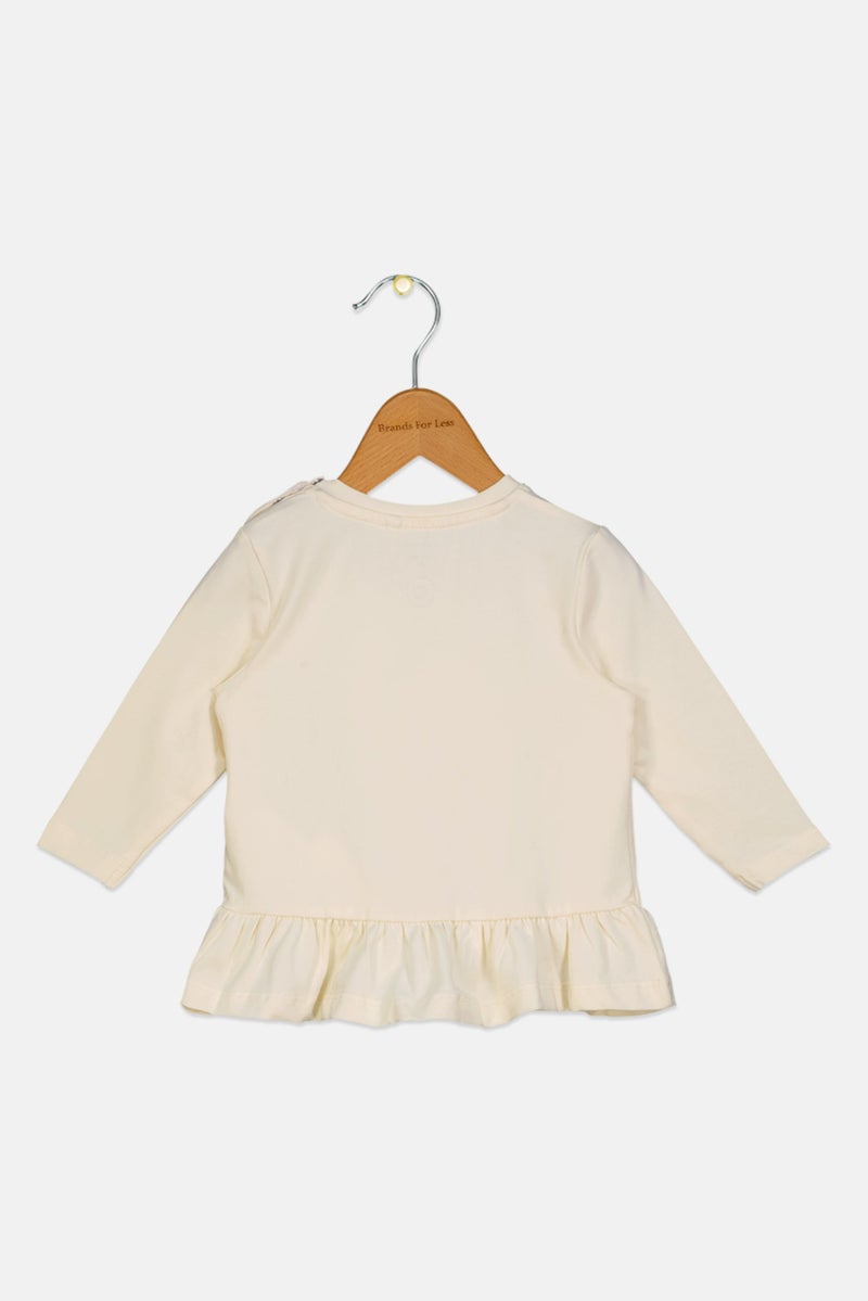 NAME IT Toddlers Girl Crew Neck Graphic Long Sleeve Top, Lavender - Image 2